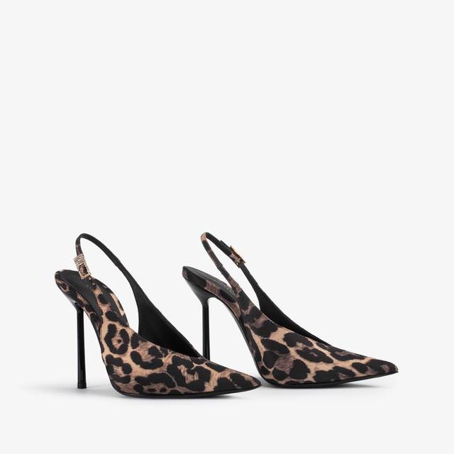 Le Silla Slingback raso stampa leopardata Fino Al -60%