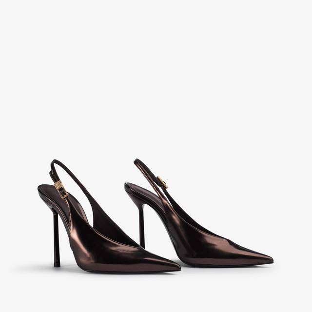 Le Silla Slingback metallizzata marrone fondente Shopping Online