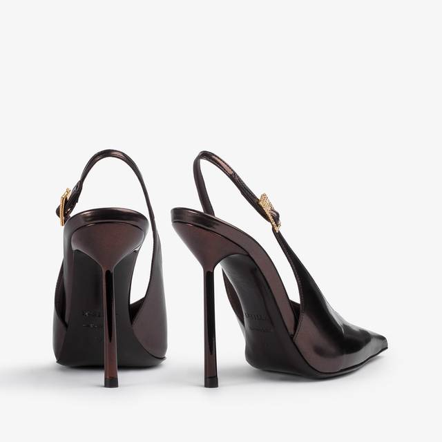 Le Silla Slingback metallizzata marrone fondente Shopping Online