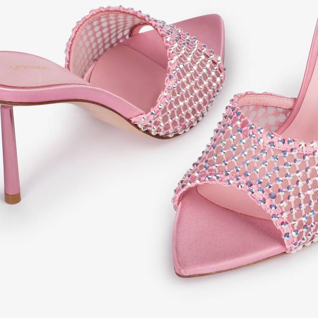 Le Silla Sandalo mule gioiello rete rosa dea con Cristalli Novità