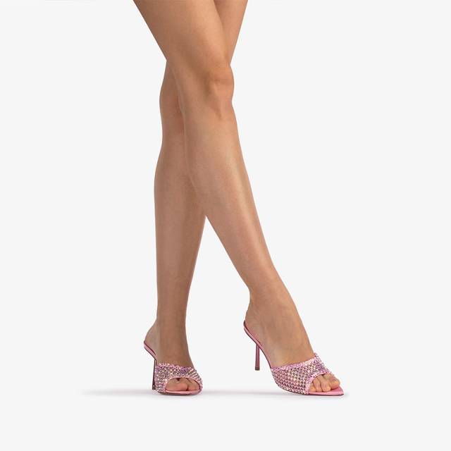 Le Silla Sandalo mule gioiello rete rosa dea con Cristalli Novità