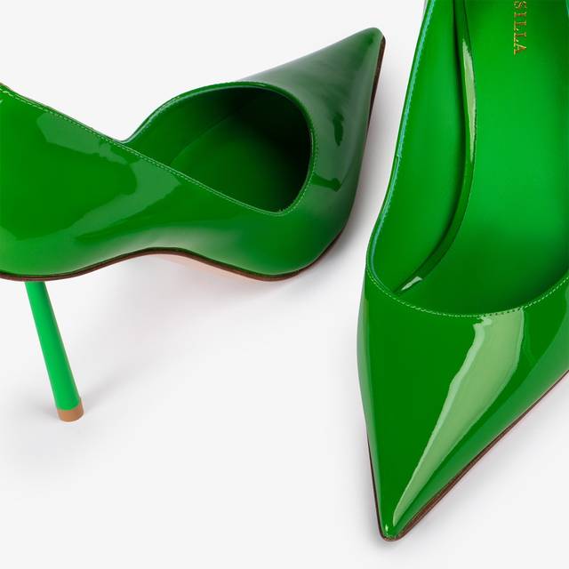 Le Silla Décolleté vernice verde emerald In Vendita