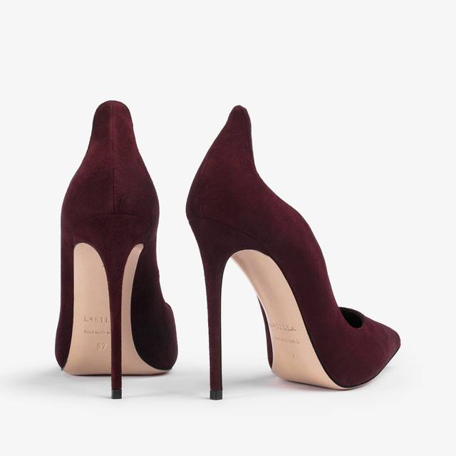 Le Silla Décolleté scamosciata rossa cherry Italy