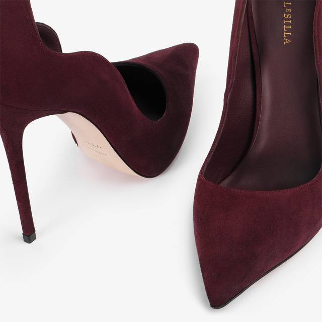 Le Silla Décolleté scamosciata rossa cherry Italy