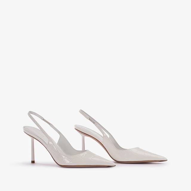 Le Silla Slingback stampa coccodrillo bianca carta Soddisfazione Garantita