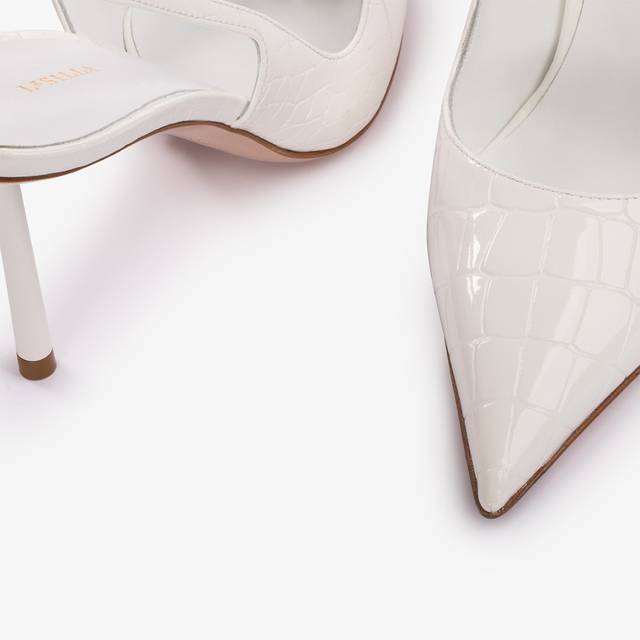 Le Silla Slingback stampa coccodrillo bianca carta Soddisfazione Garantita