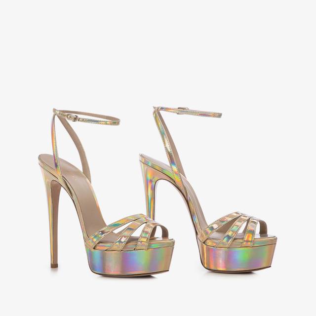 Le Silla Sandalo con plateau iridescente nude Negozi Online