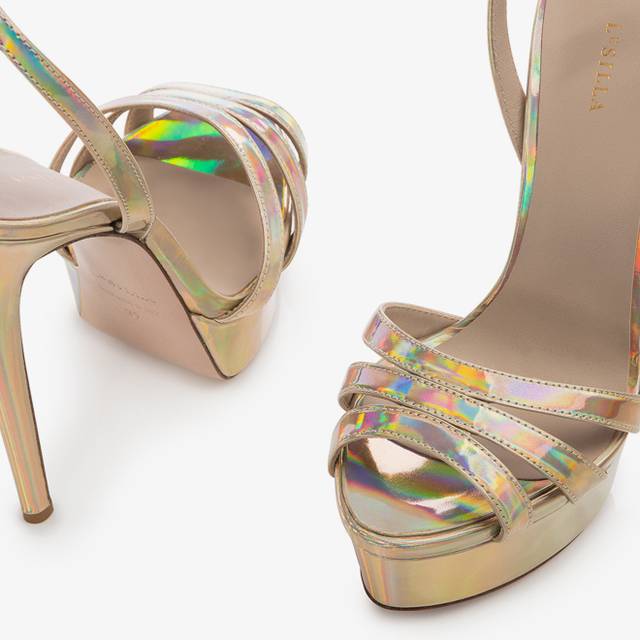 Le Silla Sandalo con plateau iridescente nude Negozi Online