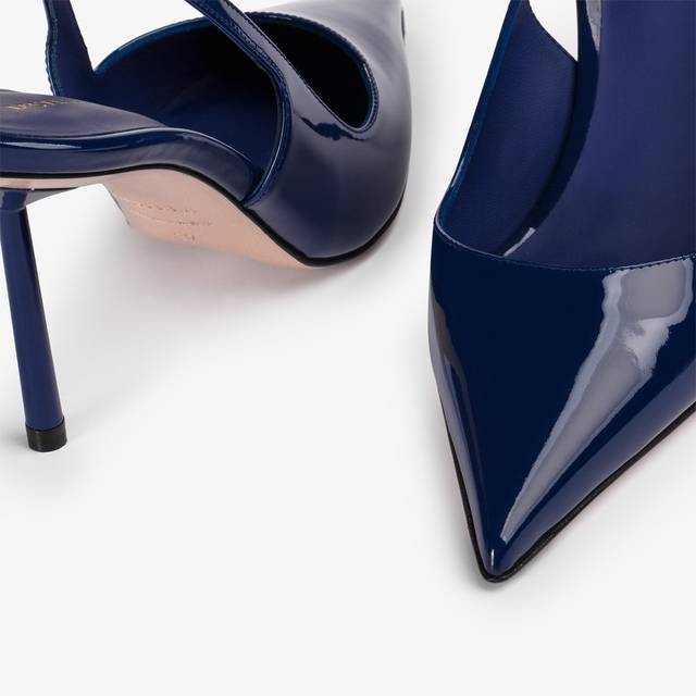 Le Silla Slingback vernice blu Presa