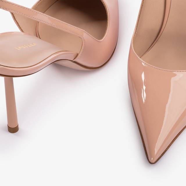 Le Silla Slingback vernice nude skin Sconto