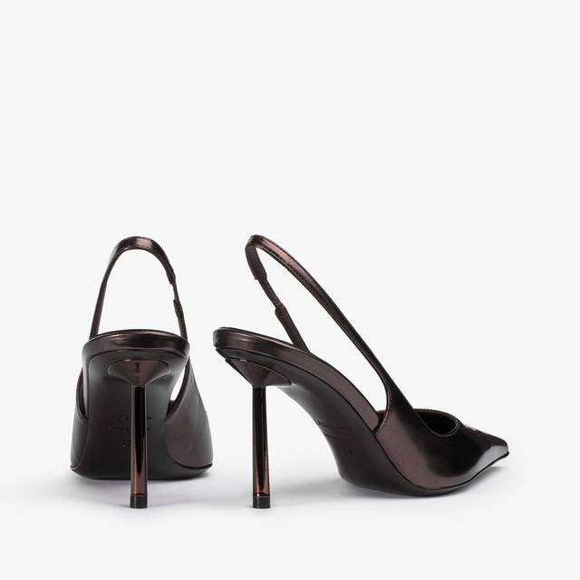 Le Silla Slingback metallizzata marrone fondente Offerta