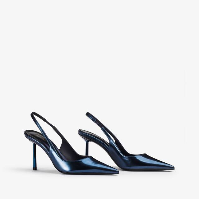 Le Silla Slingback metallizzata blu danubio Economico