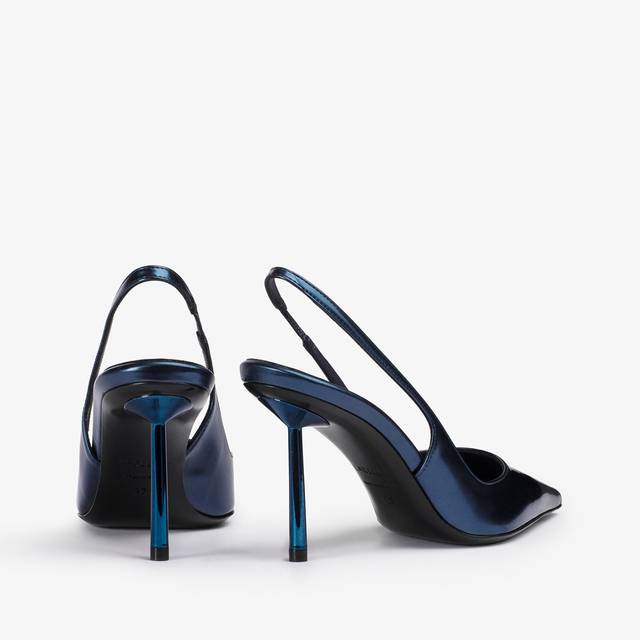 Le Silla Slingback metallizzata blu danubio Economico
