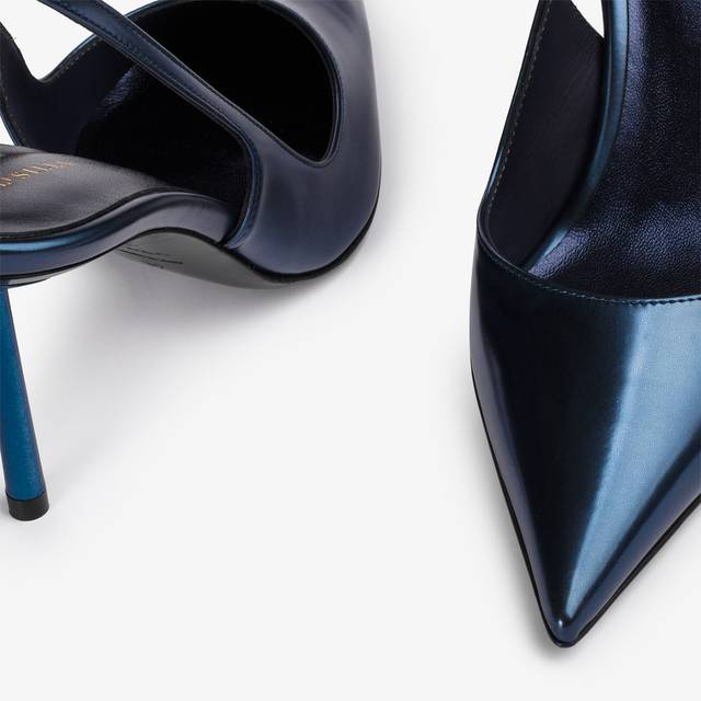 Le Silla Slingback metallizzata blu danubio Economico