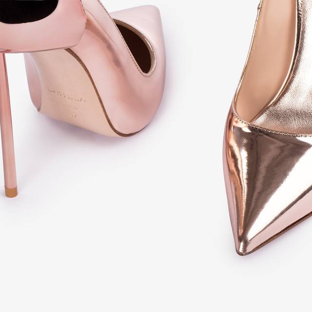 Le Silla Décolleté metallizzata oro rosa Online