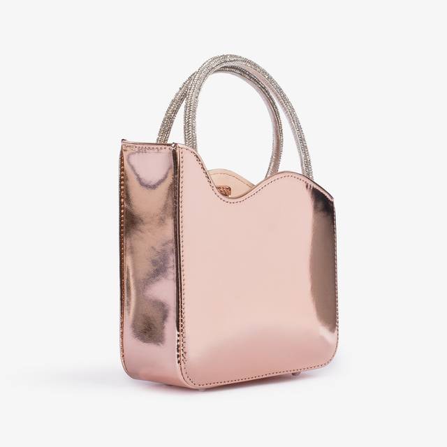 Le Silla Mini bag metallizzata oro rosa e Cristalli Outlet