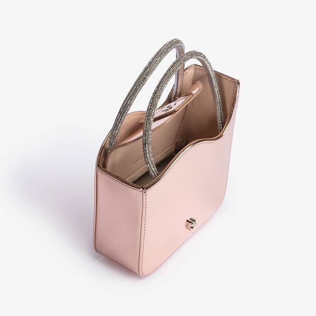 Le Silla Mini bag metallizzata oro rosa e Cristalli Outlet