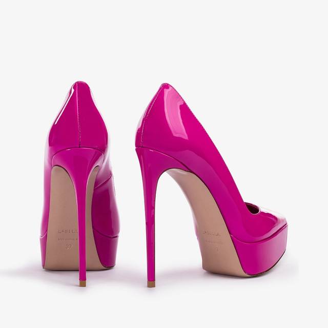Le Silla Décolleté con plateau vernice fucsia bouganville Saldi