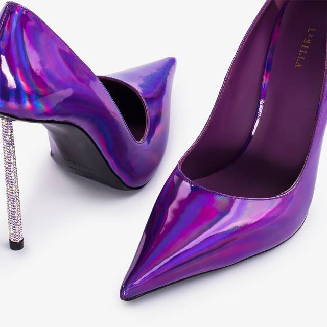 Le Silla Décolleté iridescente viola kamala Vendita Calda