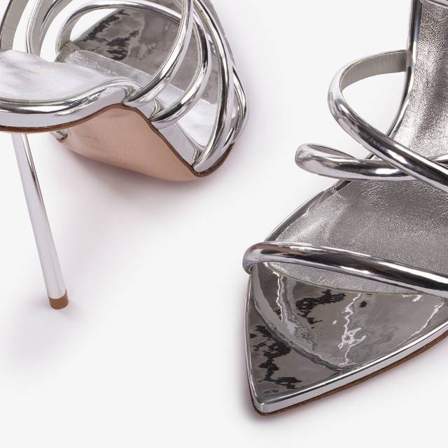 Le Silla Sandalo con fasce incrociate metallizzato argento Negozi Online