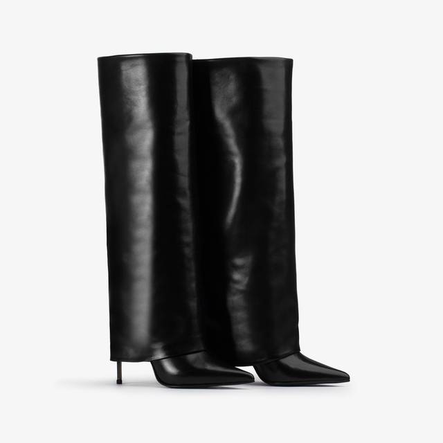 Le Silla Stivale con risvolto nappa nero Saldi