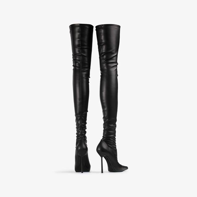 Le Silla Stivale sopra il ginocchio pelle vegan stretch nero Offerte