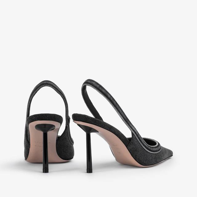 Le Silla Décolleté denim nera Vendite Flash