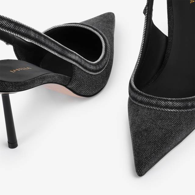 Le Silla Décolleté denim nera Vendite Flash