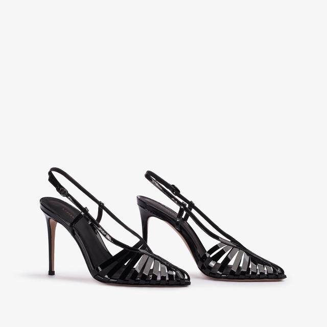Le Silla Slingback con listini vernice nera Negozio