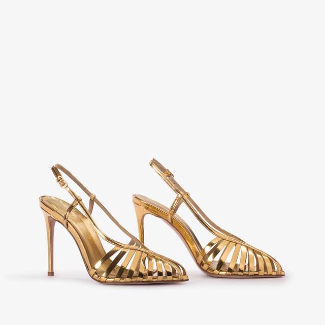 Le Silla Slingback con listini metallizzata oro pepita In Saldo