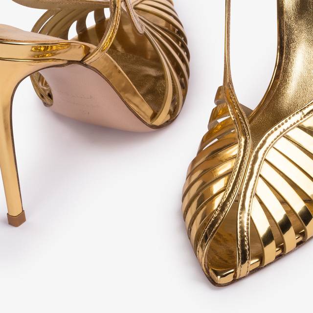 Le Silla Slingback con listini metallizzata oro pepita In Saldo