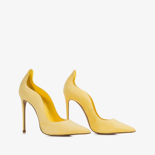 Le Silla Décolleté camoscio gialla butter In Linea