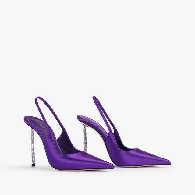 Le Silla Slingback raso viola kamala Qualità Garantita