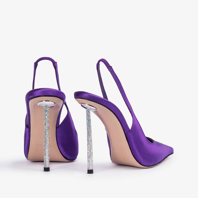 Le Silla Slingback raso viola kamala Qualità Garantita
