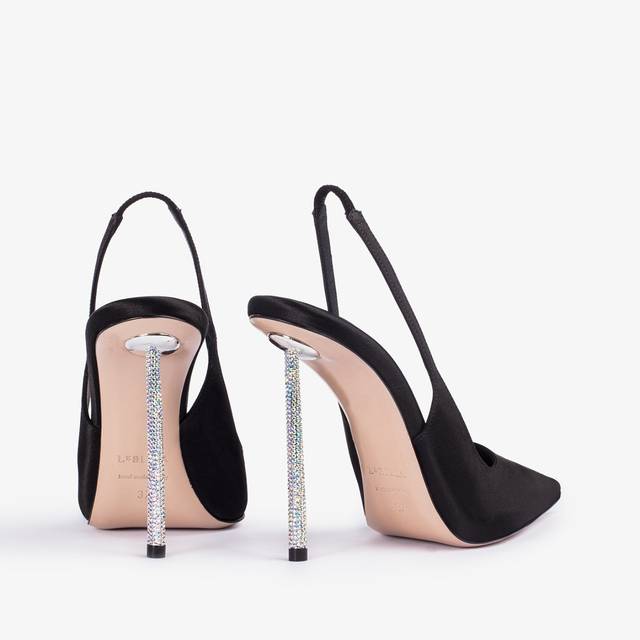Le Silla Slingback raso nero Negozi Online