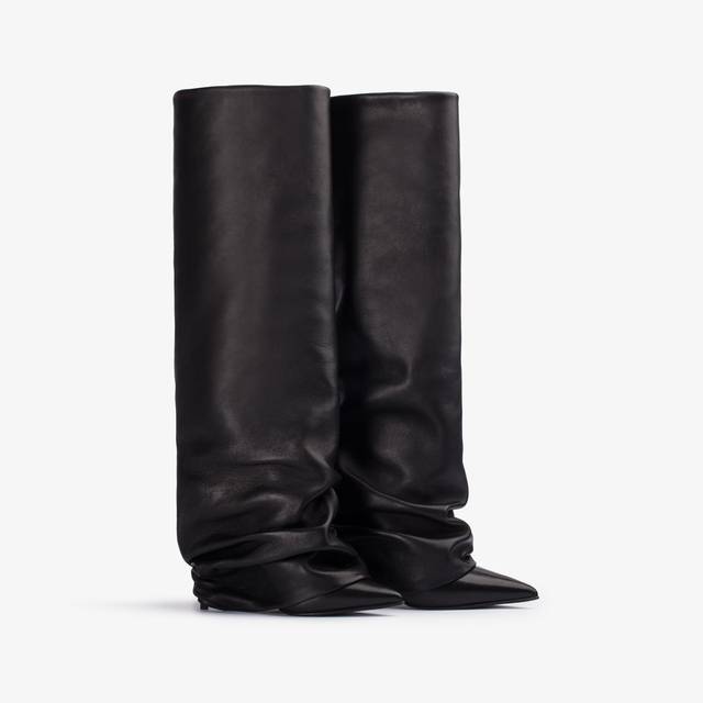 Le Silla Stivale con risvolto nappa nero Sottocosto