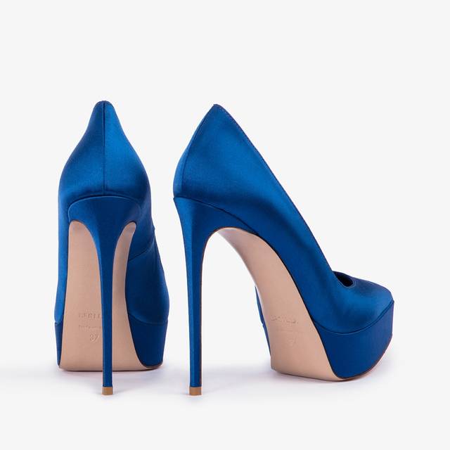 Le Silla Décolleté con plateau satin blu persia Outlet