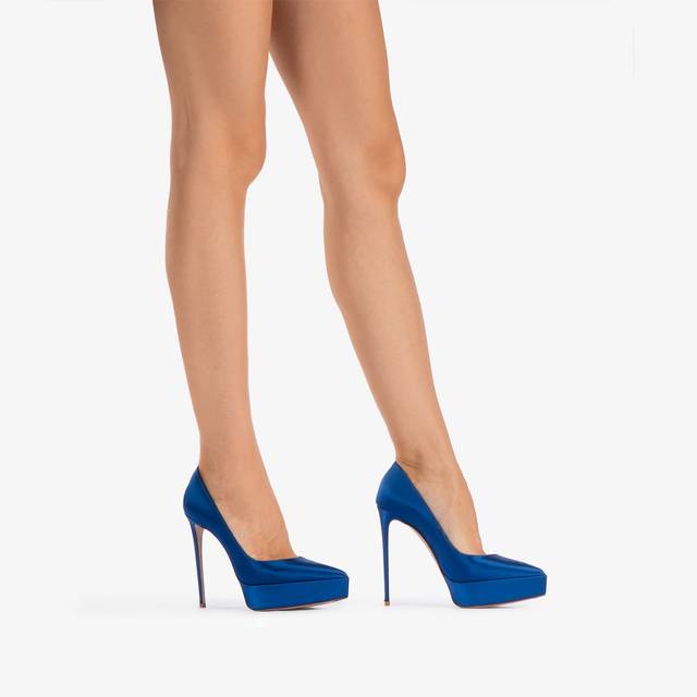 Le Silla Décolleté con plateau satin blu persia Outlet