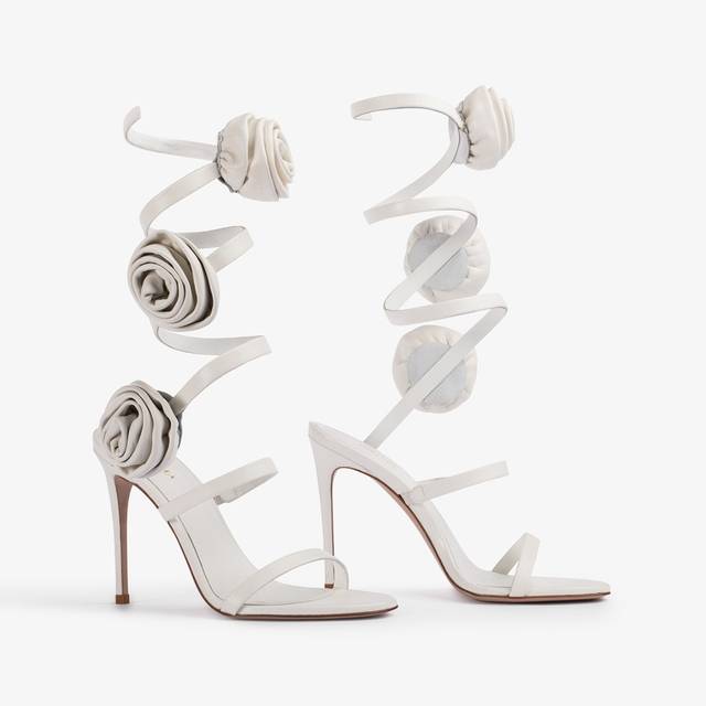 Le Silla Sandalo pelle bianco carta e rose Acquista Ora