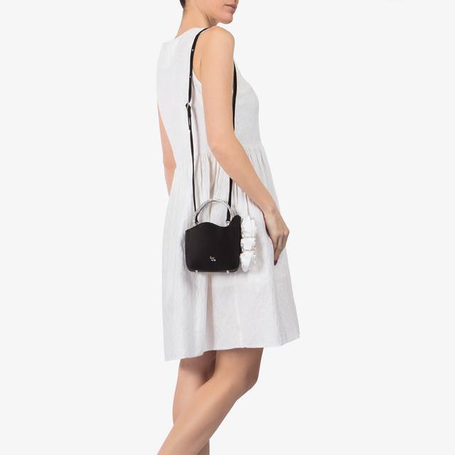Le Silla Mini bag raso nero e Cristalli con rose Promozione Limitata