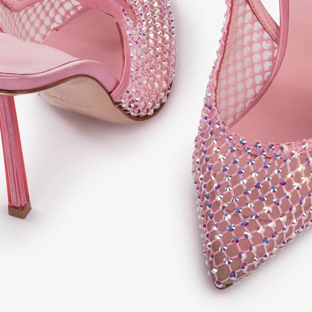 Le Silla Slingback gioiello rete rosa dea e Cristalli Fino Al -60%