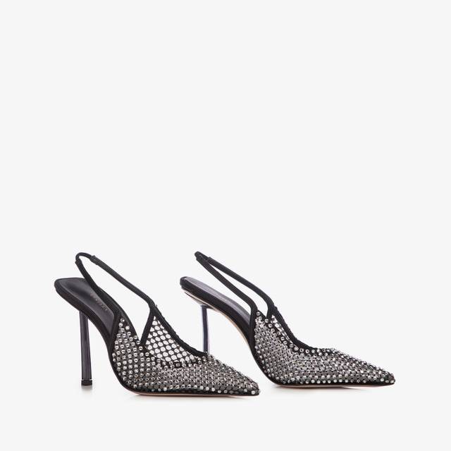 Le Silla Slingback gioiello rete nera Shopping Online