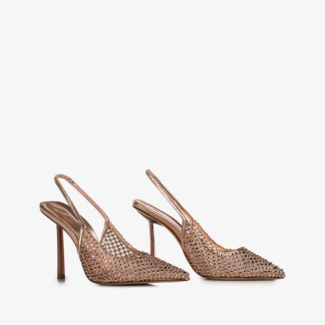 Le Silla Slingback gioiello rete oro rosa Prezzo Ridotto