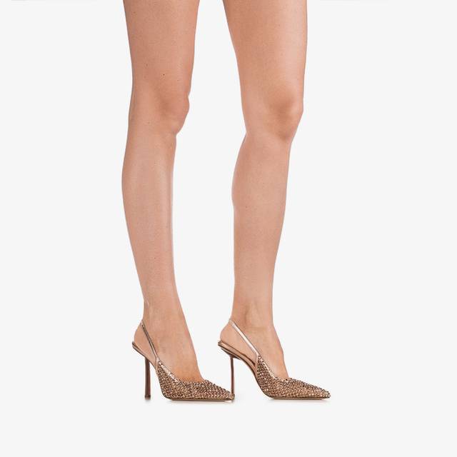 Le Silla Slingback gioiello rete oro rosa Prezzo Ridotto
