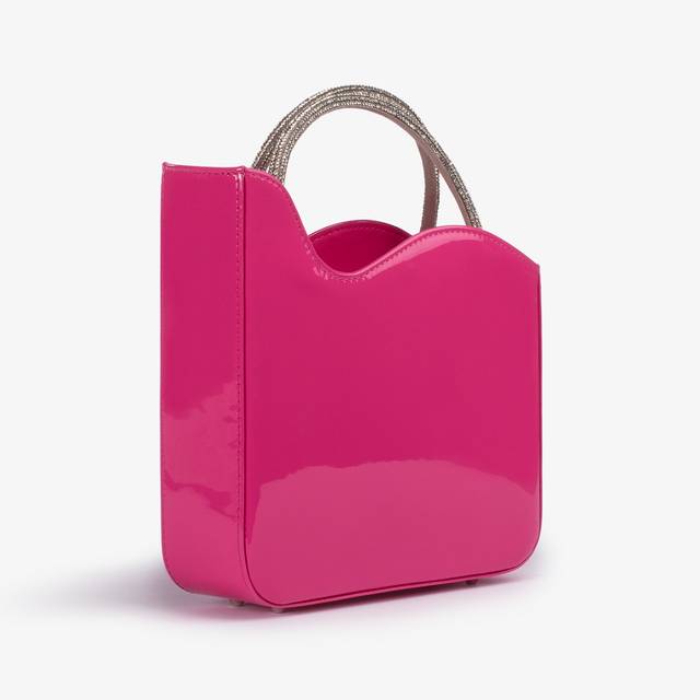 Le Silla Small bag vernice fucsia party con Cristalli Moda