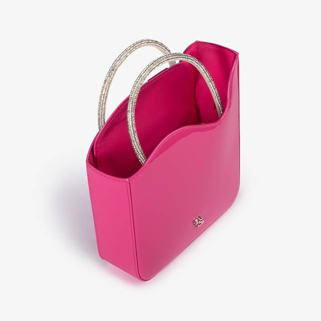 Le Silla Small bag vernice fucsia party con Cristalli Moda