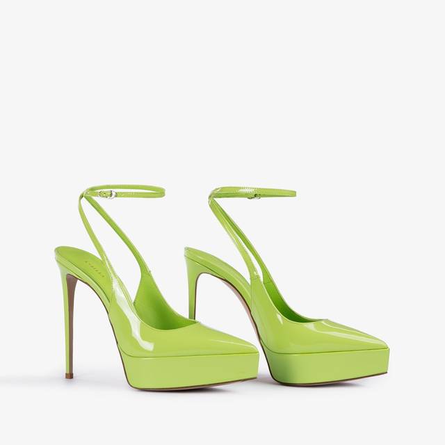 Le Silla Slingback con plateau vernice verde apple Fino al 55% di sconto