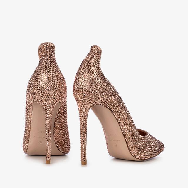 Le Silla Décolleté cristalli oro rosa Shopping Online