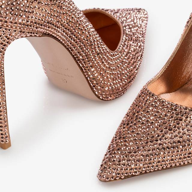 Le Silla Décolleté cristalli oro rosa Shopping Online