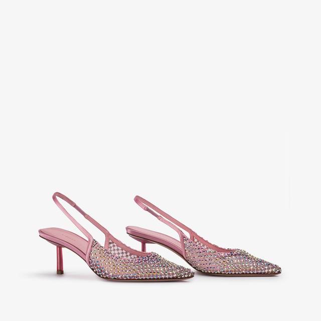 Le Silla Slingback gioiello rete rosa dea e Cristalli Prezzo Ridotto